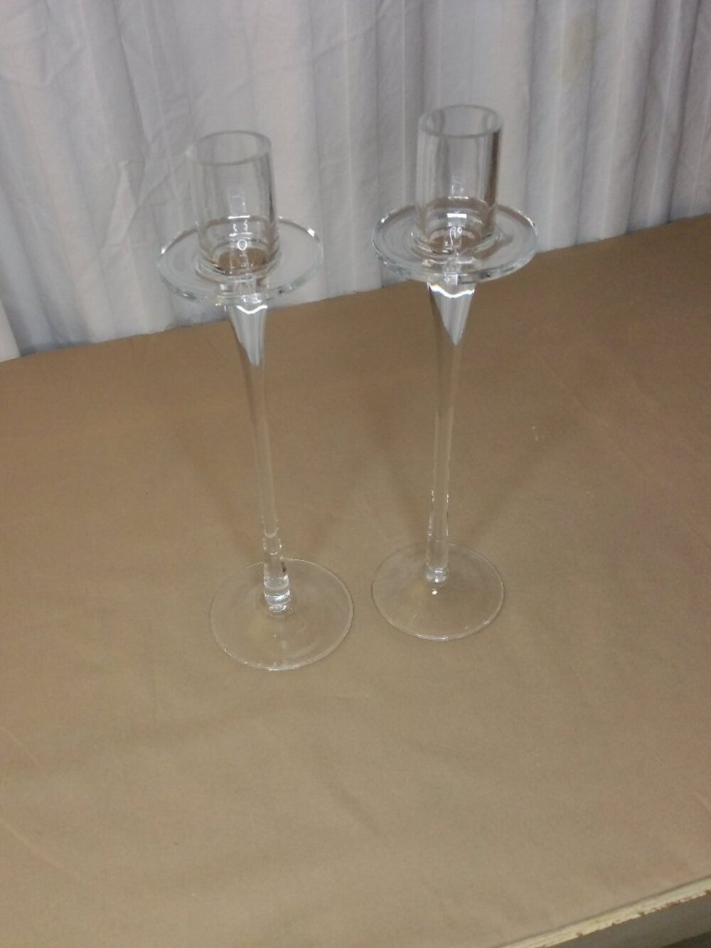 Vintage clear glass candle holders by Elements